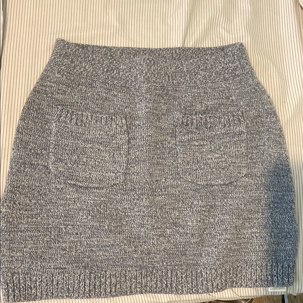 Free People Blue and White Knit Skirt